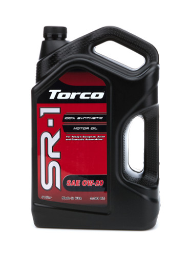 Torco A160020LE Motor Oil, SR-1, 0W20, Synthetic, 5 L Bottle, Each