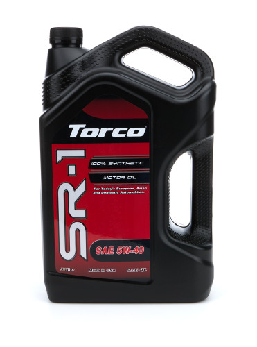 Torco A160540LE Motor Oil, SR-1, 5W40, Synthetic, 5 L Bottle, Each