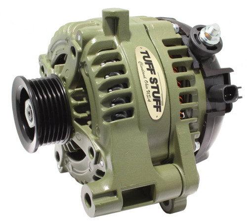 Tuff-Stuff 7514G Alternator, 175 amps, 12V, External Regulator, 6-Rib Serpentine Pulley, Aluminum Case, Army Green, Jeep Wrangler JK 2012-18, Each