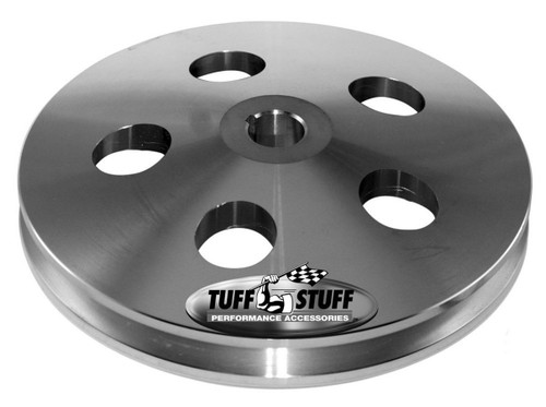 Tuff-Stuff 8488C Power Steering Pump Pulley, V-Belt, 1 Groove, Keyed, 5.75 in. Diameter, Aluminum, Polished, Saginaw, Each