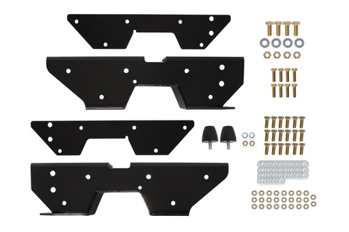 UMI Performance 6415 Frame Notching Plates, C-Notch, 3/16 in. Thick, Bolt-On, Steel, Black Powdercoated, GM Fullsize Truck 1973-87, Kit