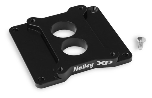 Holley 17-90 Carburetor Adapter, 0.75 in. Thick, 2 Hole, Holley 2-Barrel to Square Bore, Hardware Included, Aluminum, Black Anodized, Each