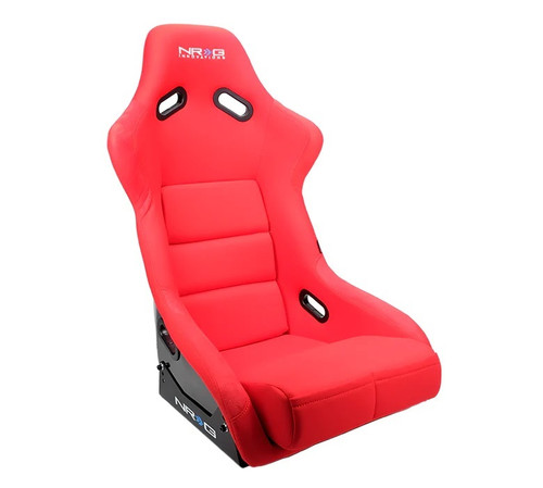NRG Innovation FRP-300RD Seat, FRP, Side Bolsters, Harness Openings, Cloth, Red / Black, Large, Each