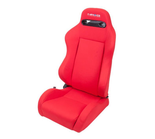 NRG Innovation RSC-200L/R Seat, Type R, Reclining, Side Bolsters, Harness Openings, Cloth, Black, Each