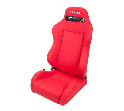 NRG Innovation RSC-210L/R Seat, Type R, Reclining, Side Bolsters, Harness Openings, Cloth, Red, Each