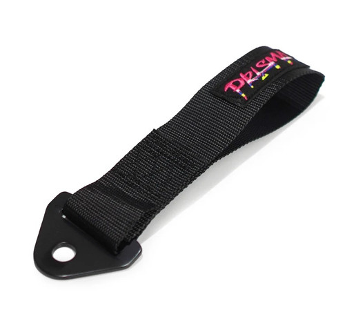 NRG Innovation TOW-01BK Tow Strap, Prisma, Loop, 6600 lb Capacity, Bolt-On, Nylon, Black, Each