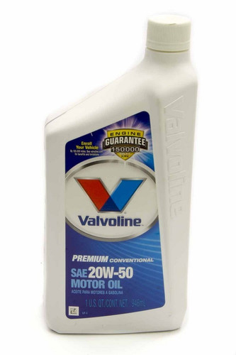 Valvoline 822344-C Motor Oil, 20W50, Conventional, 1 qt Bottle, Each