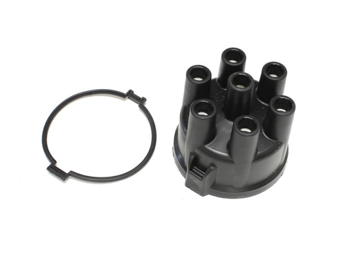 Pertronix Ignition 022-1602 Distributor Cap, HEI Style Terminals, Stainless Terminals, Clamp Down, Black, Non-Vented, Pertronix Industrial 6-Cylinder Distributors, Each