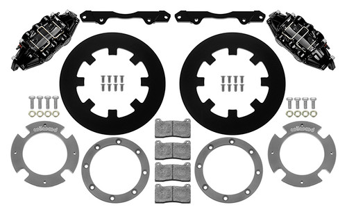 Wilwood 140-16629 Brake System, UTV4, Rear, 4 Piston Caliper, 11.25 in. Solid Steel Rotor, Aluminum, Black Powder Coat, Can-Am Maverick 2017-23, Kit