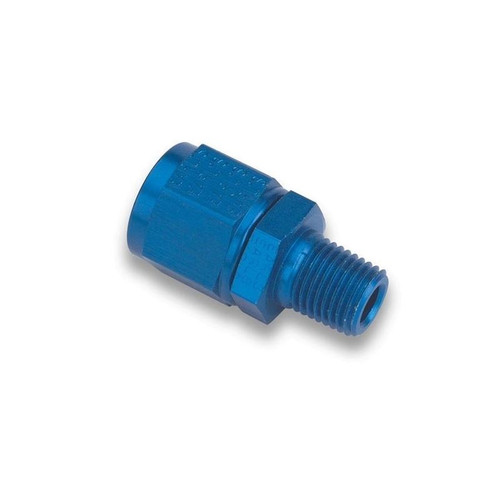 Earls 916188ERL Fitting -08 AN to 1/2 in. NPT, Straight, Aluminum, Blue, Each