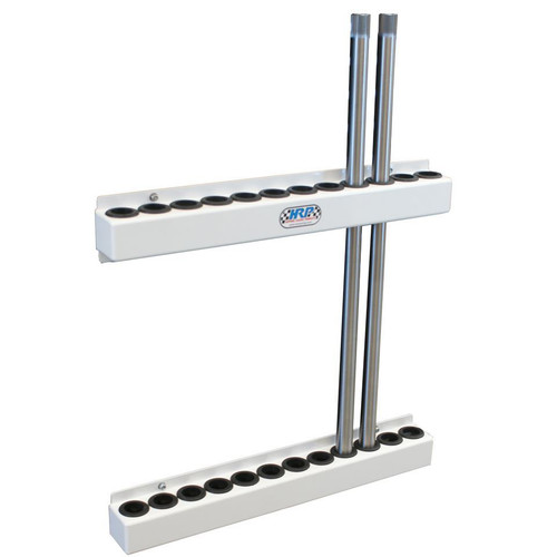 Hepfner Racing Products HRP6351-WHT Torsion Bar Rack, Wall Mount, 2-Piece, 12 Bar Capacity, Aluminum, White Powder Coat, Midget Torsion Bars, Each