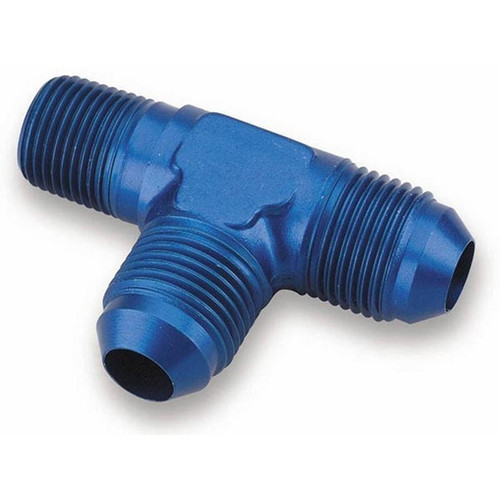 Earls 982603ERL Tee Fitting -03 AN to 1/8 in. NPT, Aluminum, Blue, Each