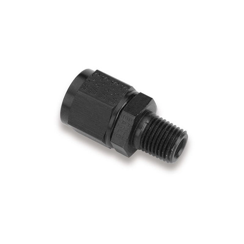 Earls AT916104ERL Fitting -04 AN to 1/8 in. NPT, Straight, Aluminum, Black, Each