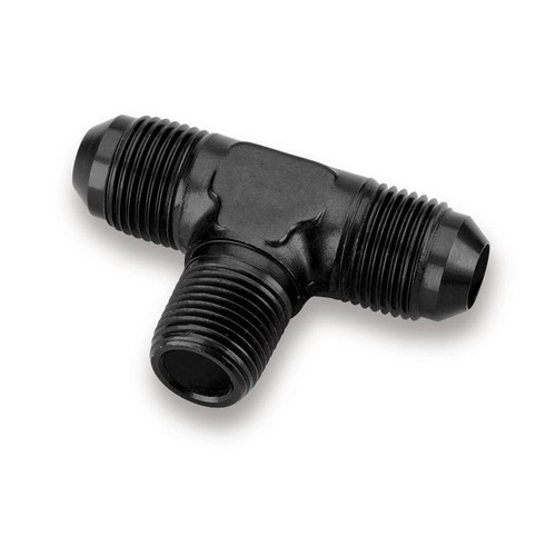 Earls AT982503ERL Tee Fitting -03 AN to 1/8 in. NPT, Aluminum, Black, Each