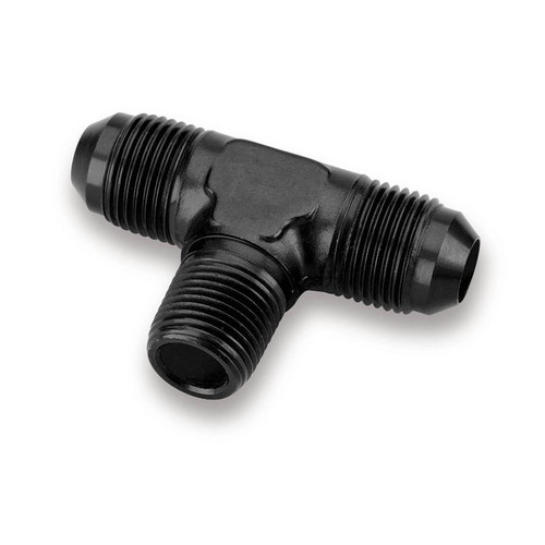 Earls AT982506ERL Tee Fitting -06 AN to 1/4 in. NPT, Aluminum, Black, Each