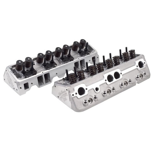 Edelbrock 5089 Small Block Chevy E-STREET Cylinder Heads 185cc, 64cc Chambers Assembed, Pair