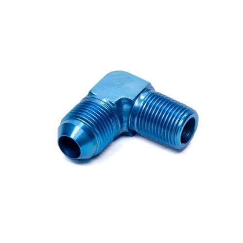 Fragola 482207 Fitting -08 AN to 1/4 in. NPT, 90 Degree, Aluminum, Blue