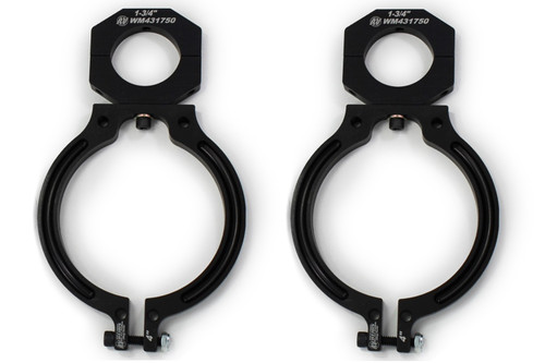 Wehrs Machine WM140400T1750 Fire Extinguisher Mount, Clamp-On, Tube Mount, Aluminum, Black Anodized, 4 in. Diameter Fire Extinguishers, 1-3/4 in. OD Tube, Kit