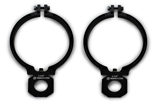 Wehrs Machine WM1405250T1750 Fire Suppression Mount, Clamp-On, 1-3/4 in. Tubing, 5-1/4 in. Fire Bottle, Aluminum, Black Anodized, Pair