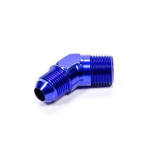 Fragola 482388 Fitting -08 AN to 1/2 in. NPT, 45 Degree, Aluminum, Blue