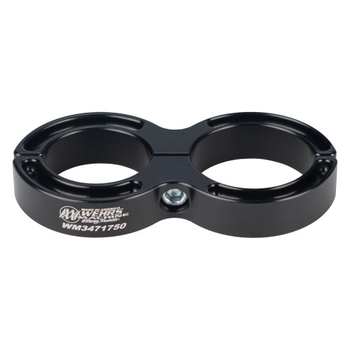 Wehrs Machine WM3471750 Fuel Filter Bracket, Clamp-On, 1-3/4 in. Tubes, 2 in. Diameter, Aluminum, Black Anodized, Each