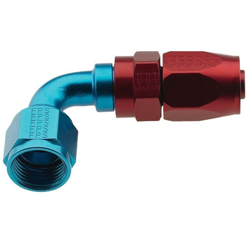 Fragola 229004 -04 AN to 90 Degree Hose End, Aluminum, Red/Blue Anodized, 2000 Pro Series