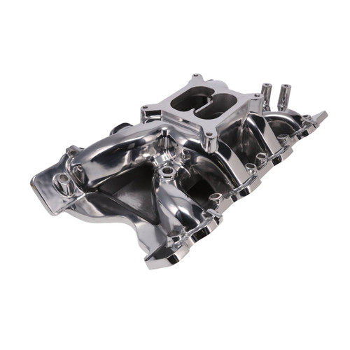 TSP 87564P Ford Clevland Intake Manifold, Square Bore, Dual Plane, Aluminum, Polished, Each