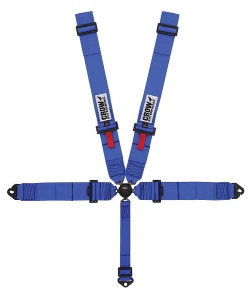 Crow Safety Gear 11143B Harness, Kam Lock, 5 Point, SFI 16.1, 52 in. Length, Pull Down Adjust, Clip In/Wrap Around, Individual Harness, Blue, Kit