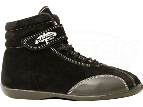 Crow Safety Gear 22010BK Driving Shoe, Mid-Top, SFI 3.3/5, Suede Outer, Fire Retardant Inner, Black, Size Youth 1, Pair
