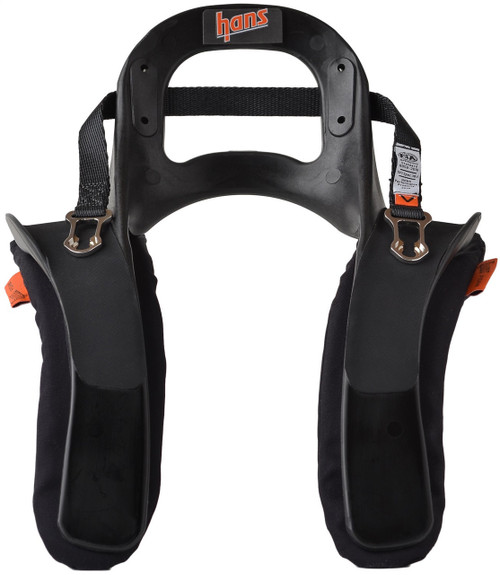 Hans DK14247311FIASFI Head and Neck Support, Hans III, FIA Approved, SFI 38.1, Sliding Post Tether, Helmet Anchor, Plastic, Black, Large, Kit