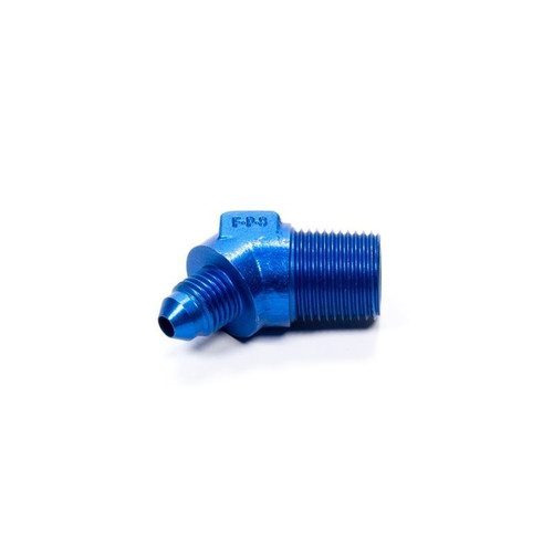 Fragola 482338 Fitting -04 AN to 3/8 in. NPT, 45 Degree, Aluminum, Blue