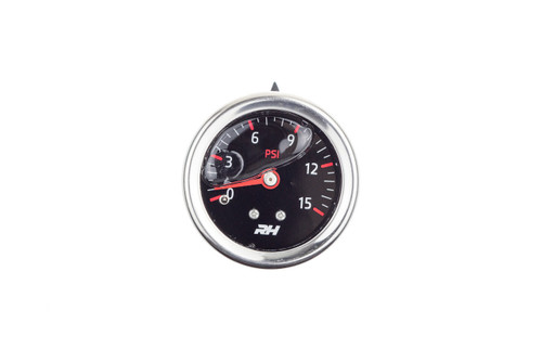 Redhorse Performance 5001-15-3 Fuel Pressure Gauge, 5001 Series, 0-15 psi, Mechanical, Analog, Full Sweep, Black Face, Each