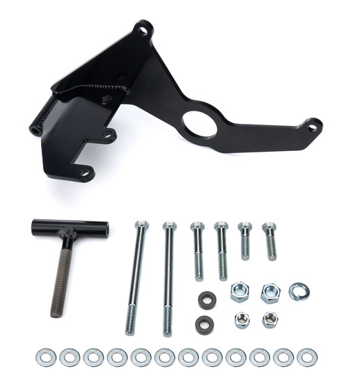 Tuff-Stuff 8494B Air Conditioning Bracket, Passenger Side, Head Mount, Steel, Black Powder Coat, Sanden SD508 Compressor, Long Water Pump, Small Block Chevy, Each