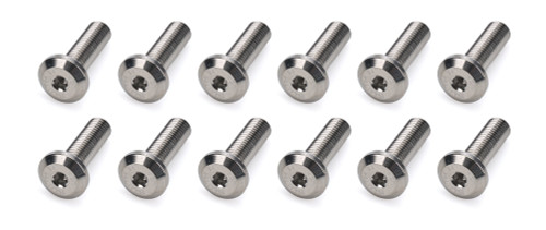 Ti22 Performance TIP1218 Fuel Cell Plate Bolt, 1/4-28 in. Thread, 0.875 in. Long, Button Head, Titanium, Natural, Set of 12