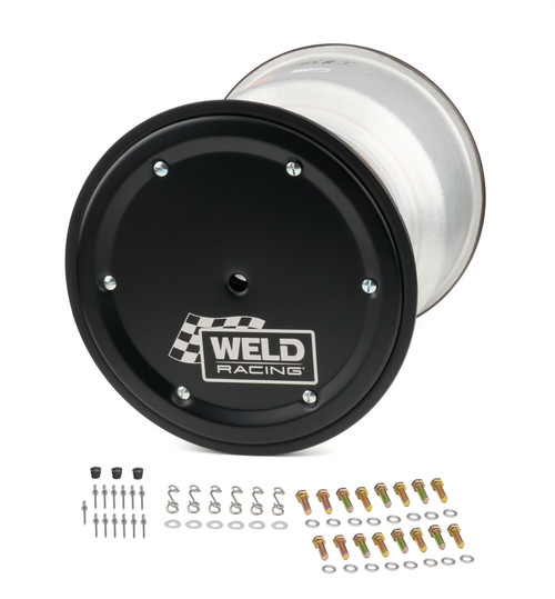 Weld Racing 735B-518B58-6 Wheel, Magnum Sprint, 15 x 18 in. 8.000 in. Backspace, 42 Spline, Beadlock, Cover Included, Aluminum, Black Anodized, Each