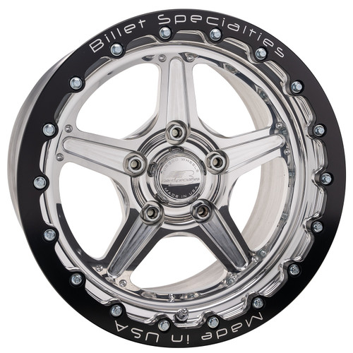Billet Specialties RSB23515L6165 Wheel, Street Lite, 15 x 15 in, 6.500 in. Backspace, 5 x 4.75 in. Bolt Pattern, Beadlock, Polished/Machined Center, Polished Lip, Each Billet Specialties RSB23515L6165 Wheel, Street Lite, 15 x 15 in, 6.500 in. Backspace, 5 x 4.75 in. Bolt Pattern, Beadlock, Polished/Machined Center, Polished Lip, Each