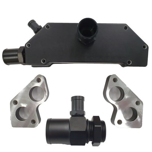 Davies, Craig DC-8670 Water Pump Adapter, LS Series EWP, Standard to Remote, Fittings/Gaskets/Spacers/Hardware, Aluminum, Black Anodized, GM LS-Series, Kit