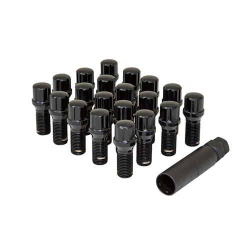 Gorilla K5BS-14150X27BGR Lug Nut, Acorn, 14 mm x 1.5 Thread, 60 Degree Seat, Closed End, Key, Steel, Black Chrome, Set of 20