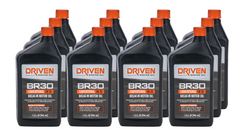 Driven Racing Oil 01806-12 Motor Oil, BR30 Break-In, High Zinc, 5W30, Conventional, 1 qt Bottle, Set of 12 Driven Racing Oil 01806-12 Motor Oil, BR30 Break-In, High Zinc, 5W30, Conventional, 1 qt Bottle, Set of 12
