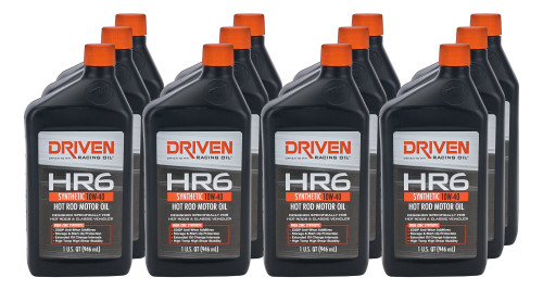 Driven Racing Oil 03906-12 Motor Oil, HR6, 10W40, Synthetic, 1 qt Bottle, Set of 12