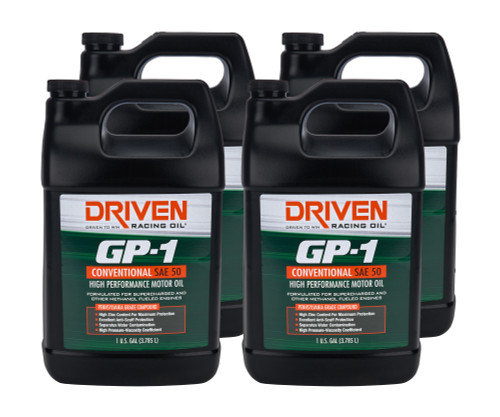 Driven Racing Oil 19516-4 Motor Oil, GP-1 High Performance, 50W, Conventional, 1 gal Jug, Set of 4 Driven Racing Oil 19516-4 Motor Oil, GP-1 High Performance, 50W, Conventional, 1 gal Jug, Set of 4