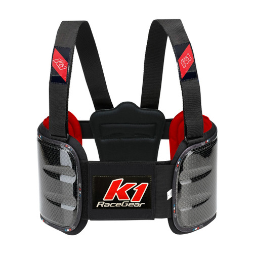 K1 Racegear 16-BRP-CA-0 Rib Protector, Adjustable Straps, Carbon Fiber/Plastic, Black, Size 0, Each