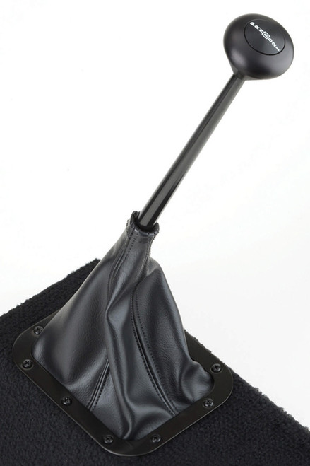 Lokar X70-FMB Shifter Boot, Midnight Series, Rectangular, 6-3/4 x 5-1/4 in. Base, Rectangle Boot, Black Stainless Ring, Vinyl, Black, Kit