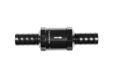Redhorse 4154-10-10-2 Check Valve, 4154 Series, 5/8 in. Hose Barb Inlet, 5/8 in. Hose Barb Outlet, Aluminum, Black Anodized, Crankcase, Each