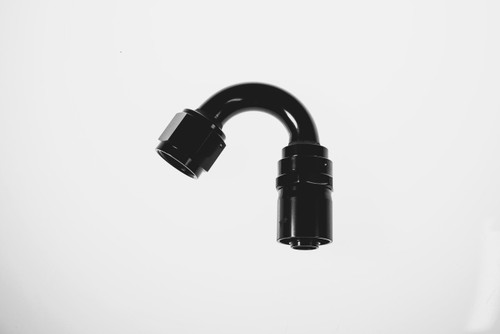 Redhorse 1918408 Hose End, 7152 Series, 150 Degree, 6 AN Hose to 6 AN Female, Aluminum, Black Anodized, Each