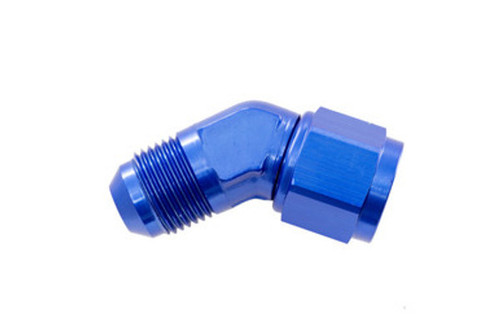 Redhorse 8245-06-06-1 Fitting, Adapter, 8245 Series, 45 Degree, 6 AN Female Swivel to 6 AN Male, Aluminum, Blue Anodized, Each
