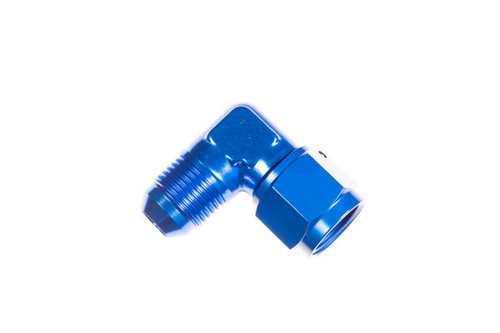 Redhorse Performance 8290-08-08-1 Fitting, Adapter, 8290 Series, 90 Degree, 8 AN Female Swivel to 8 AN Male, Aluminum, Blue Anodized, Each