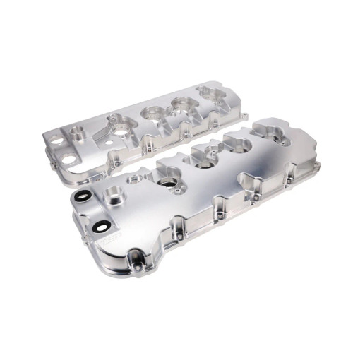 TSP 84056-1 Ford 5.0L Coyote V Series Billet Aluminum Valve Covers , Natural, Pair