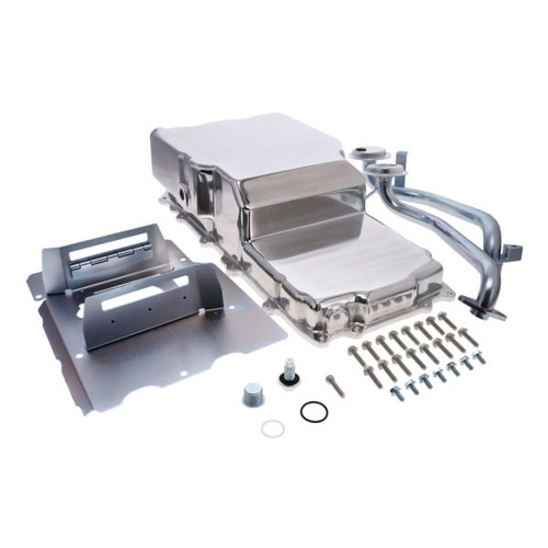 TSP 84034P Ford Coyote Swap Oil Pan, Aluminum, Rear Sump, Polished, Kit