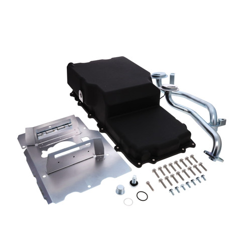 TSP 84034BK Ford Coyote Swap Oil Pan, Aluminum, Rear Sump, Black, Kit